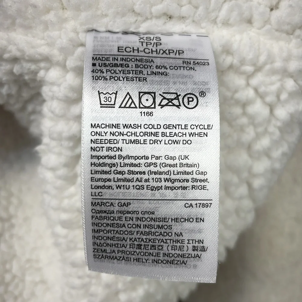 LOVE by GAP oatmeal sherpa waterfall sweatshirt cardigan Size XS Small S